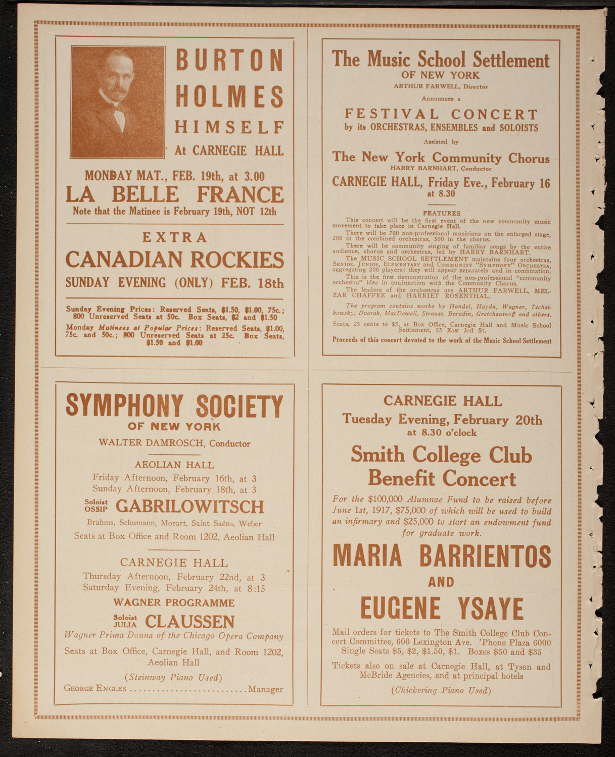 Oratorio Society of New York, February 13, 1917, program page 8