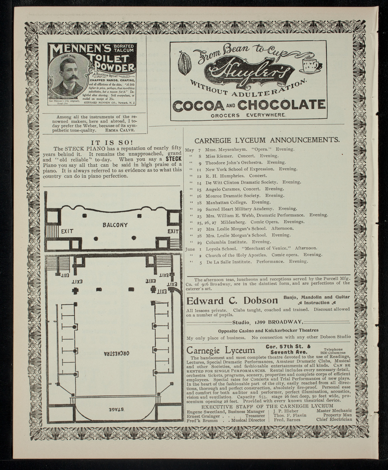 Students of Cornelie Meysenheym, May 7, 1903, program page 4