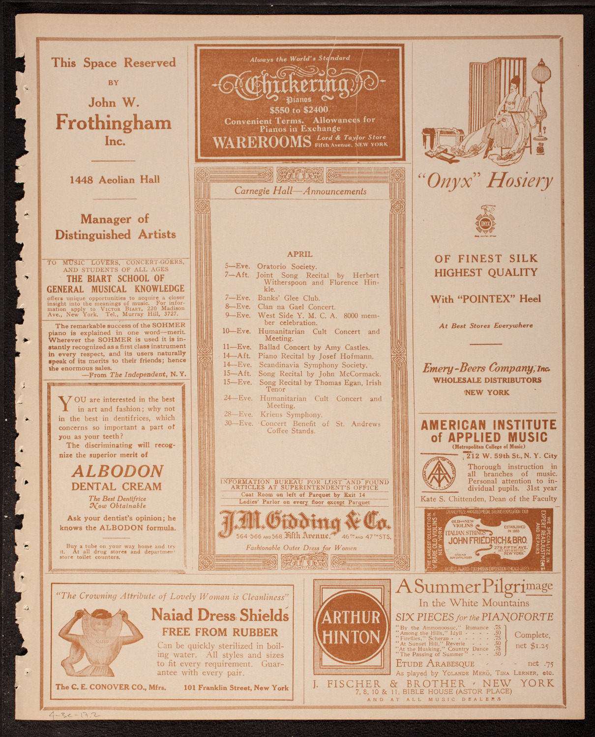 The Civic Forum, April 3, 1917, program page 3