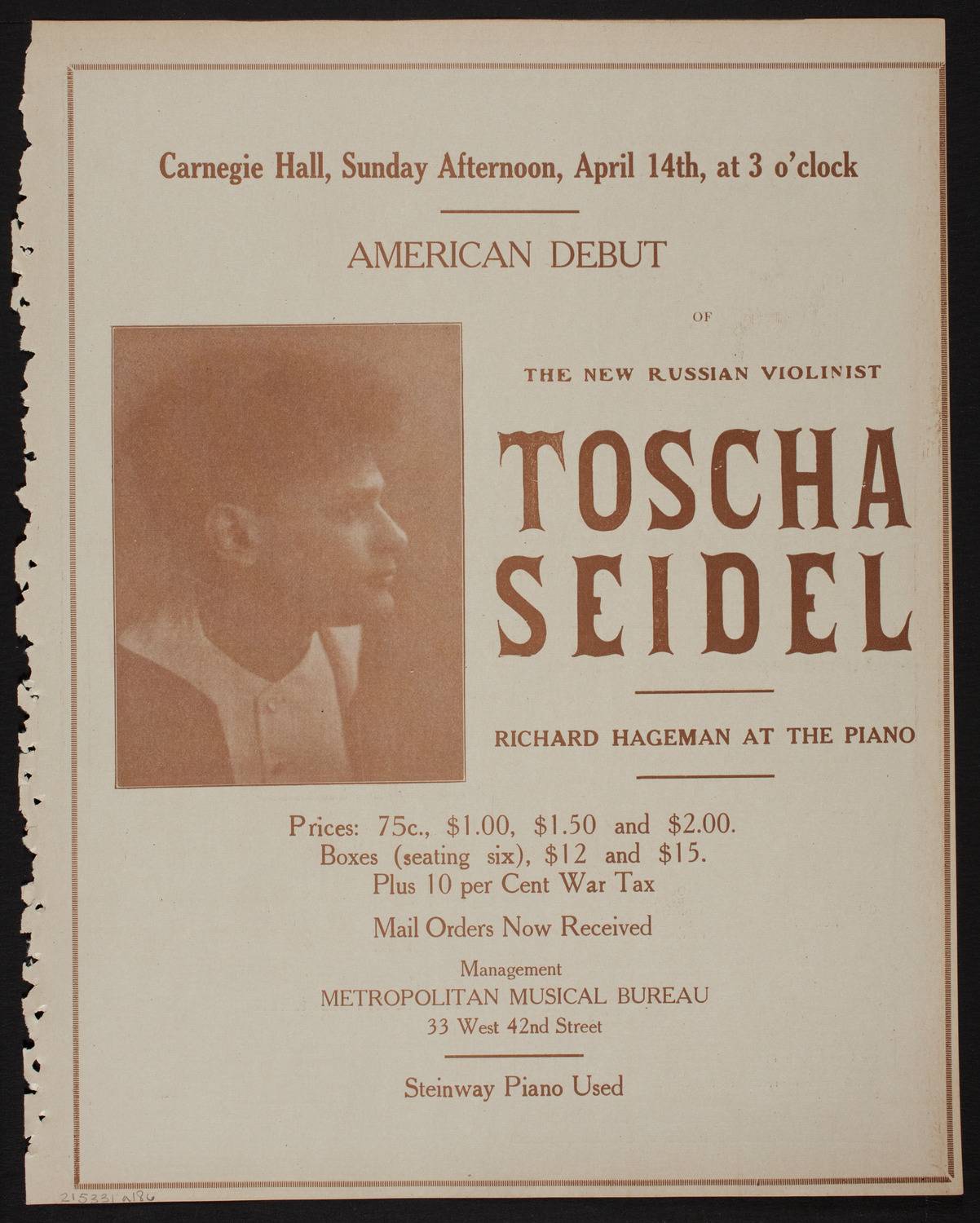 John McCormack, Tenor, March 31, 1918, program page 11