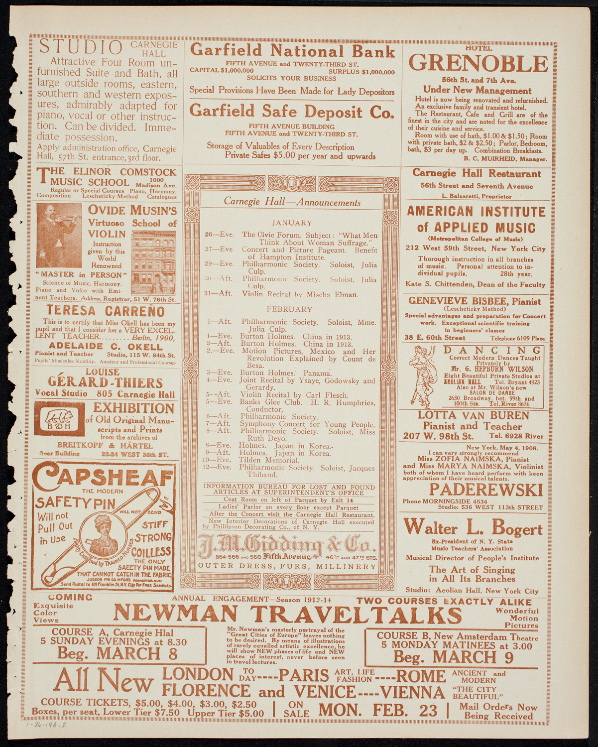Burton Holmes Travelogue: Cruising Through the Philippines, January 26, 1914, program page 3