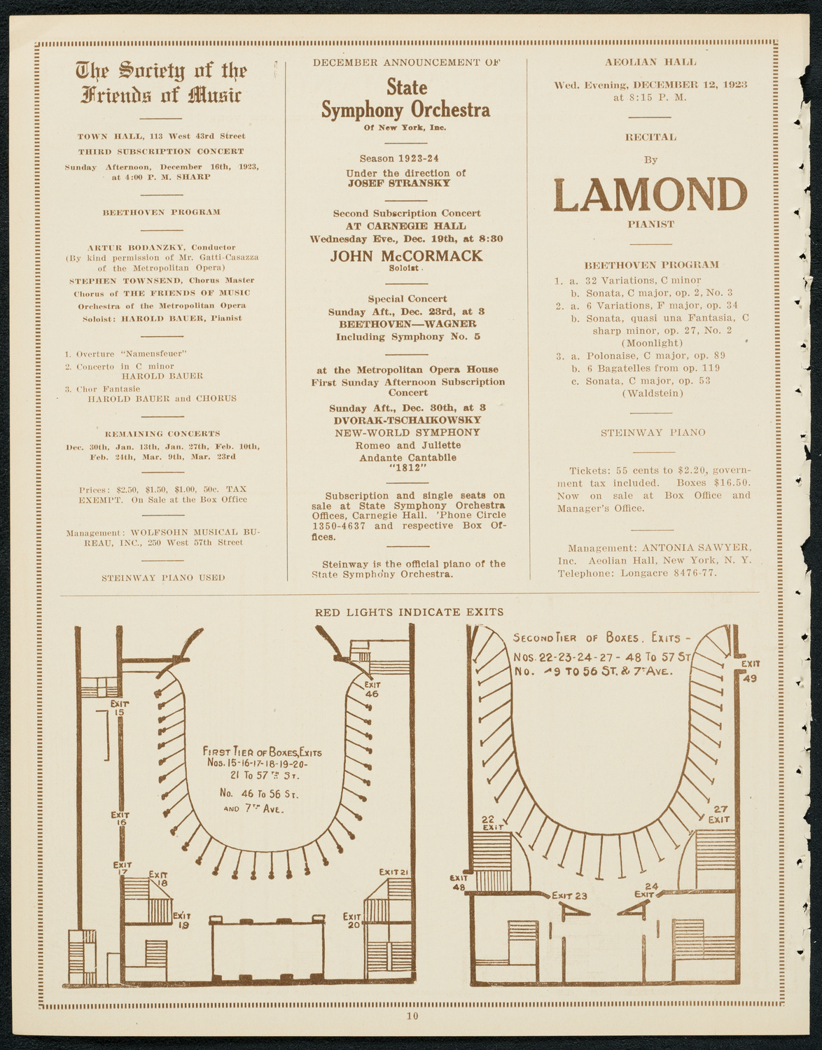 New York Philharmonic, December 1, 1923, program page 10