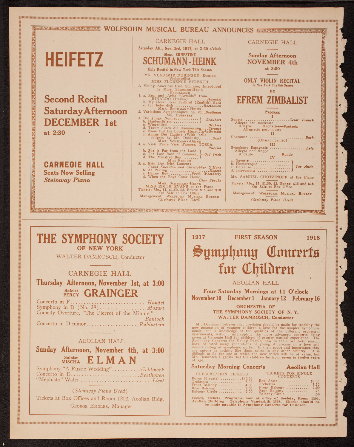 Meeting: The Humanitarian Cult, October 30, 1917, program page 8
