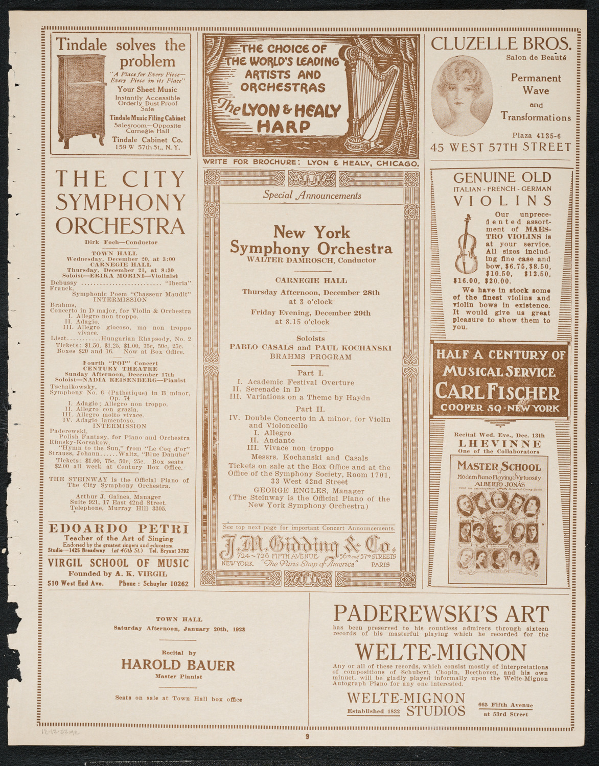 Frances Alda, Soprano, December 12, 1922, program page 9