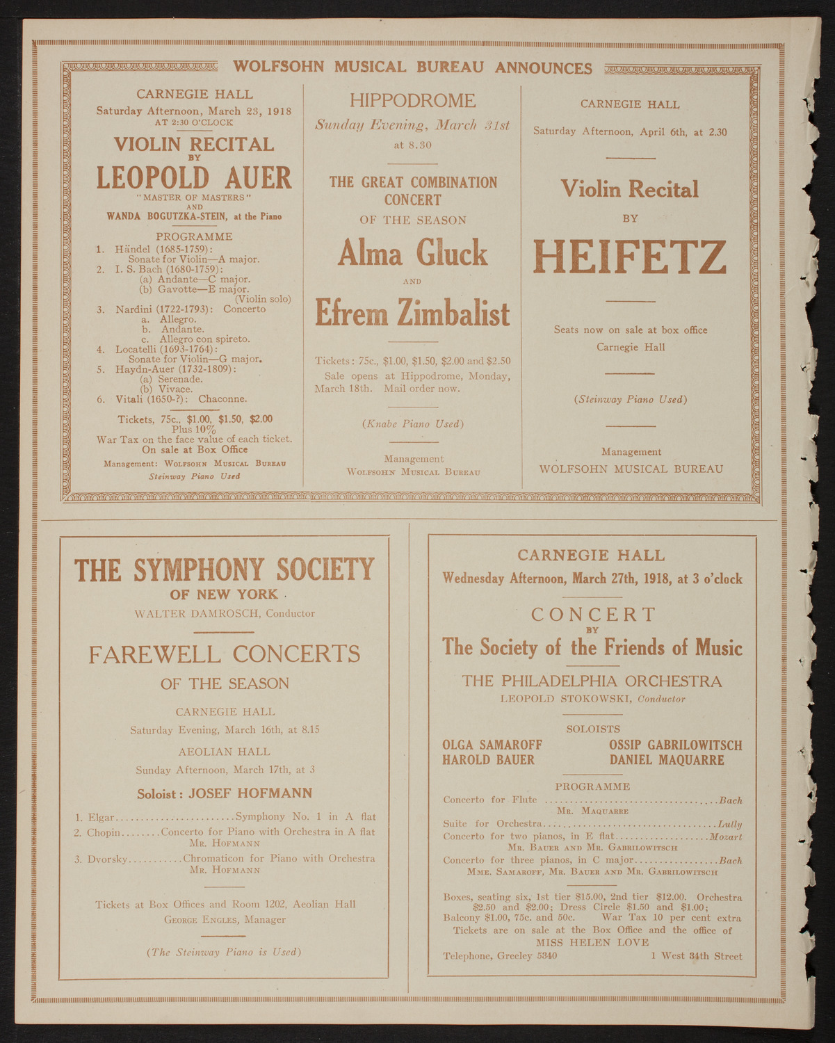 Lecture by Sergeant Arthur Guy Empey, March 10, 1918, program page 8