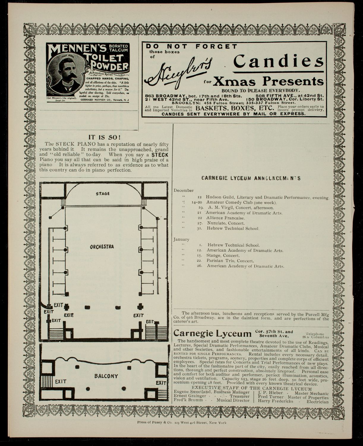 Columbia Sophomore Show, 1903, December 12, 1903, program page 4