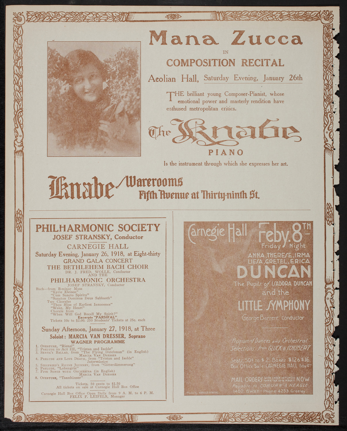Lecture by Isaac F. Marcosson, January 25, 1918, program page 12