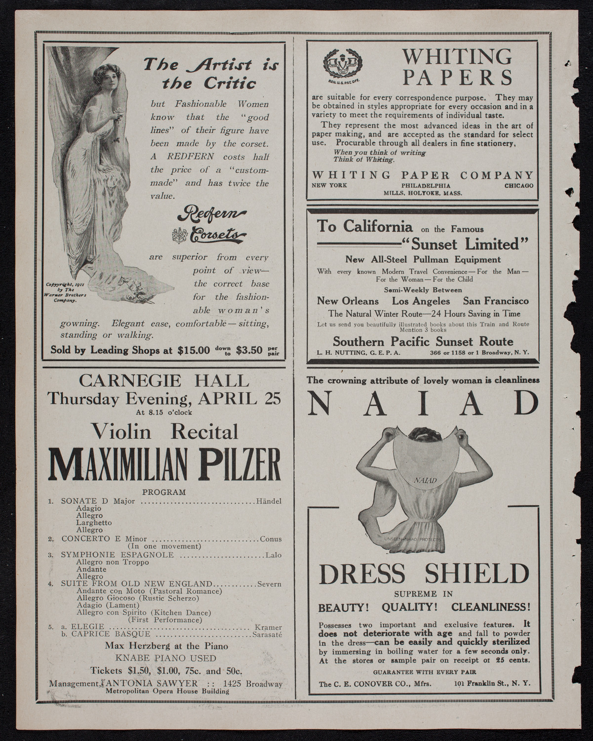 People's Symphony Concert, March 17, 1912, program page 2