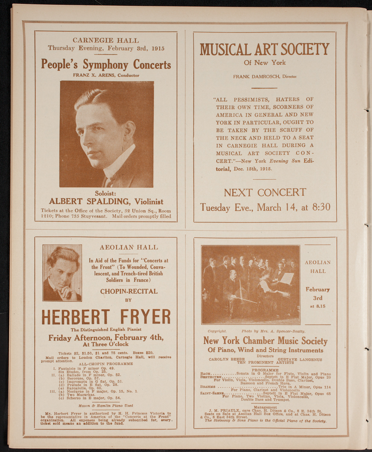New York Philharmonic, January 28, 1916, program page 10