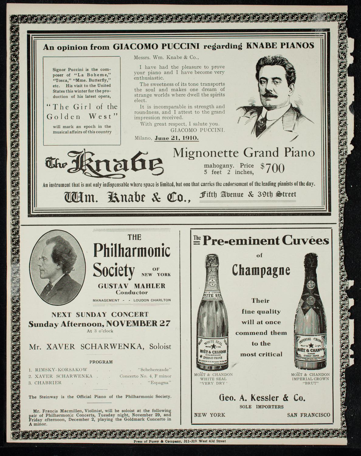 Glasgow Select Choir, November 25, 1910, program page 12