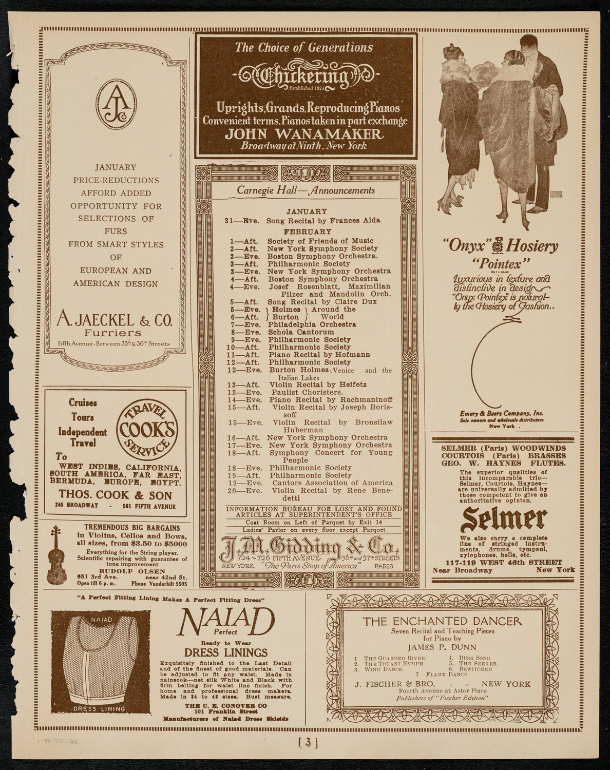 Mecca Temple of New York: Ancient Arabic Order of the Nobles of the Mystic Shrine, January 30, 1922, program page 3