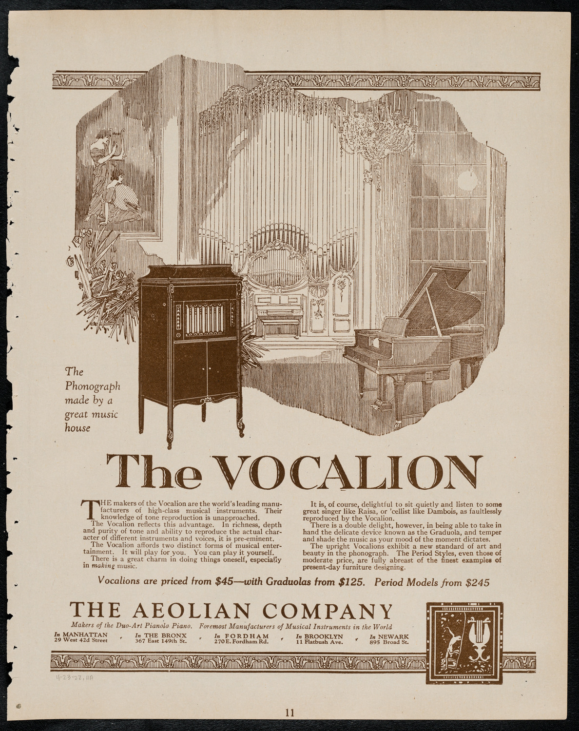 Marjorie Squires, Contralto, April 23, 1922, program page 11