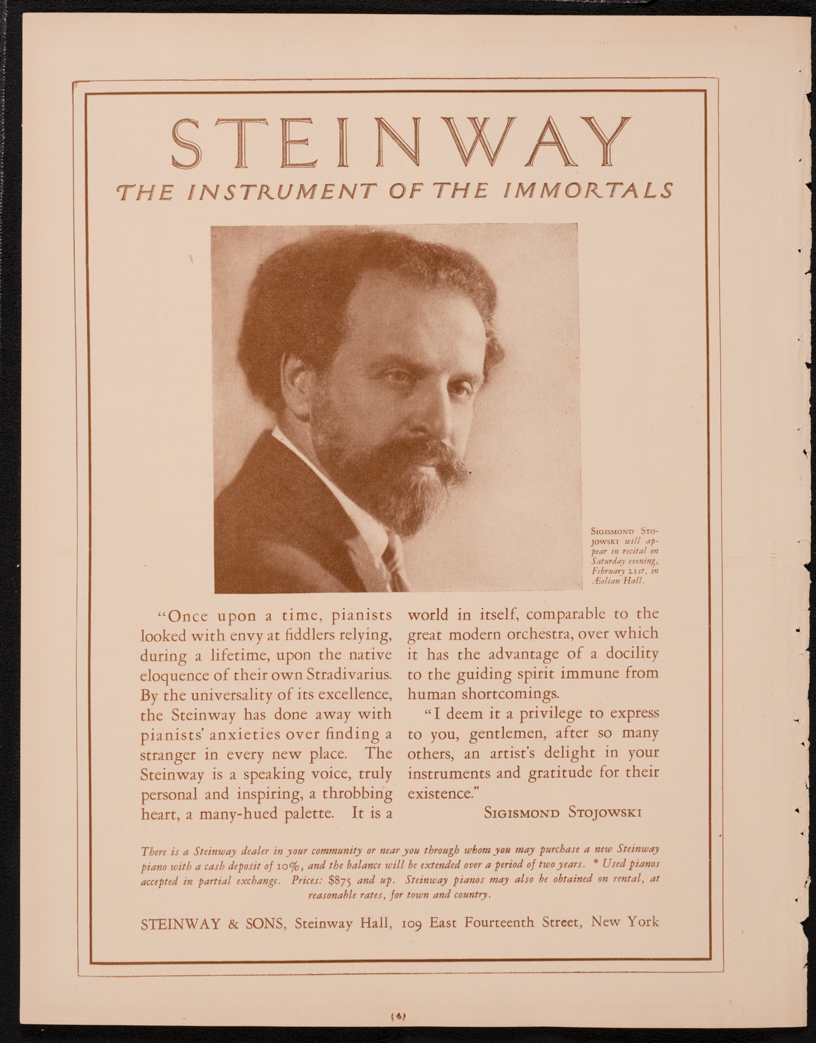 State Symphony Orchestra of New York, February 20, 1925, program page 4