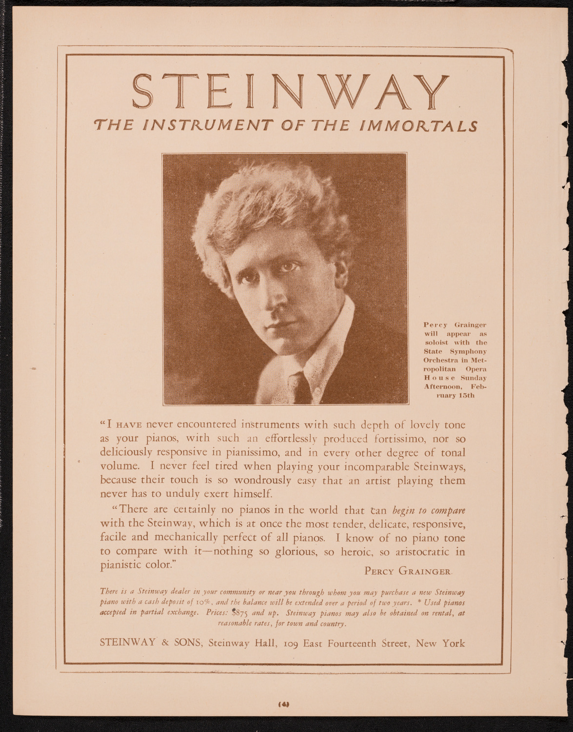 New York Philharmonic, February 15, 1925, program page 4