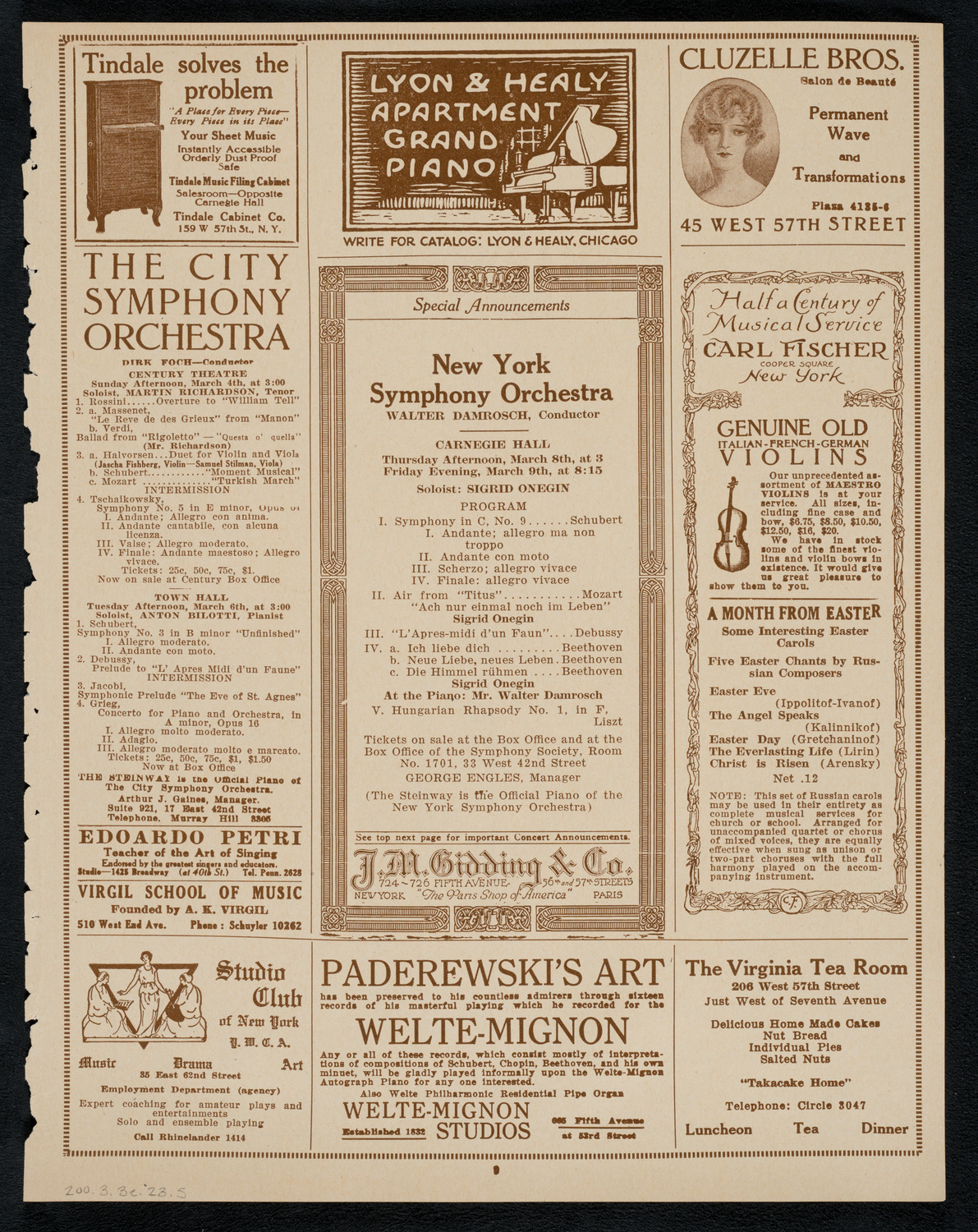 Intercollegiate Glee Club Contest, March 3, 1923, program page 9