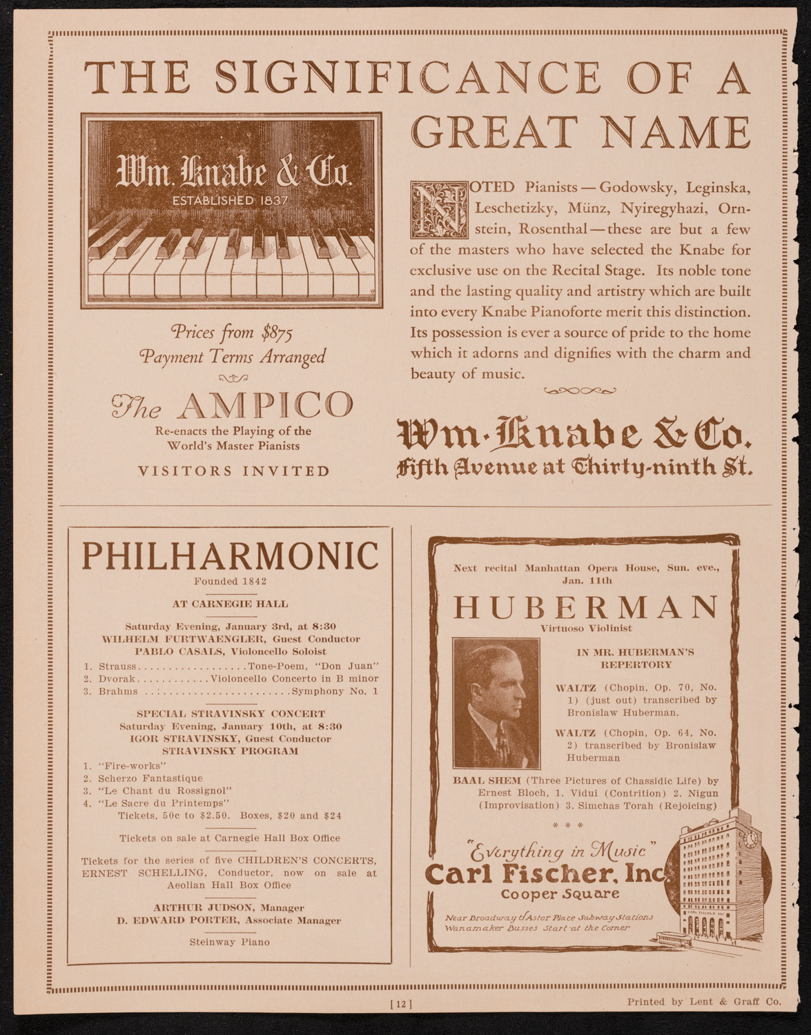 Boston Symphony Orchestra, January 1, 1925, program page 12