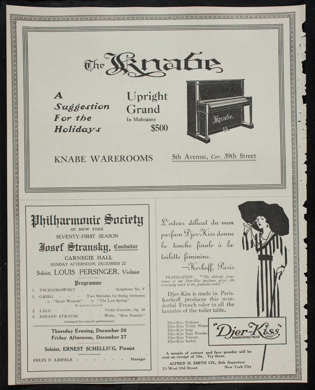 New York Philharmonic, December 19, 1912, program page 12
