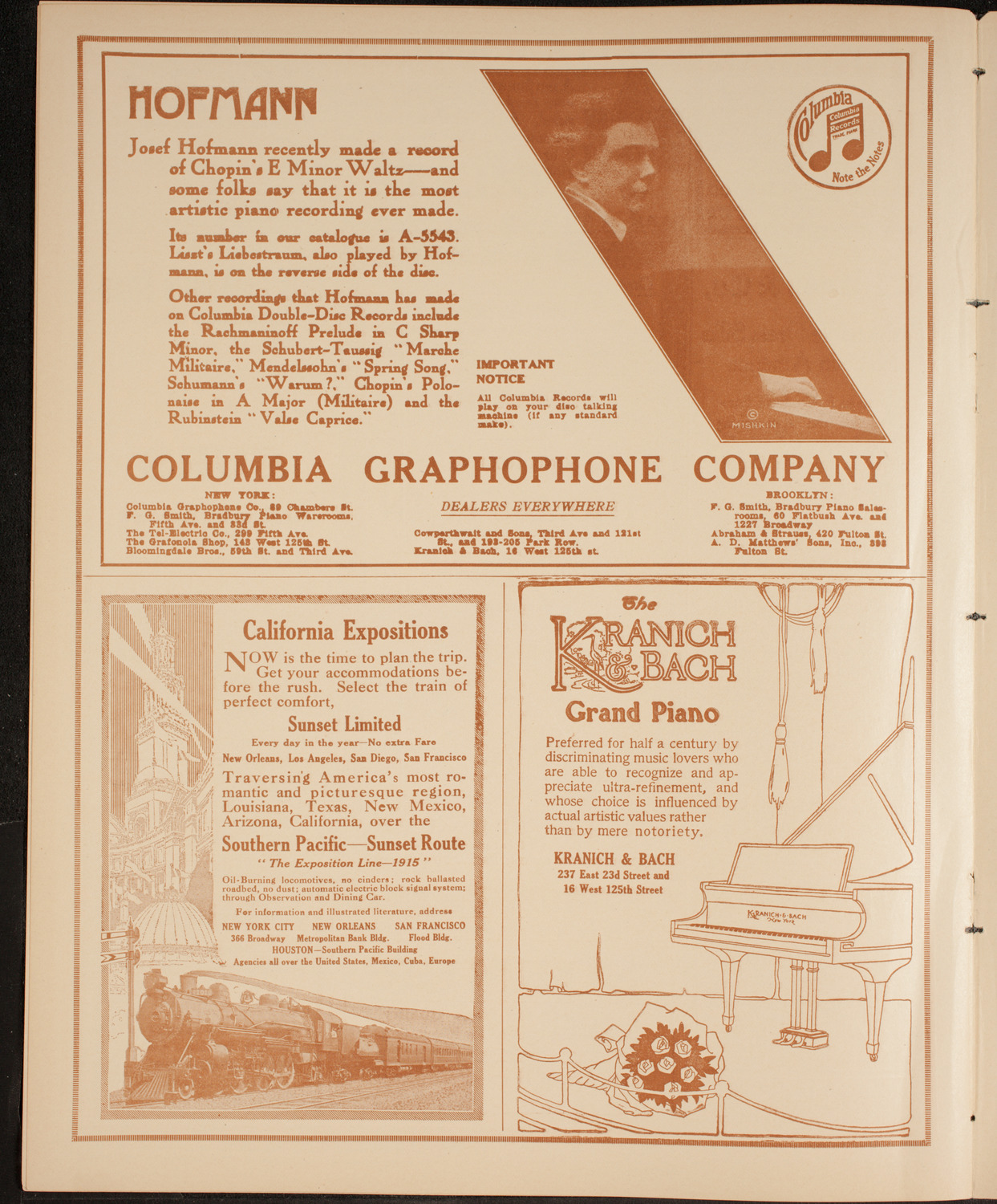 Thomas Egan, Tenor, February 5, 1915, program page 6