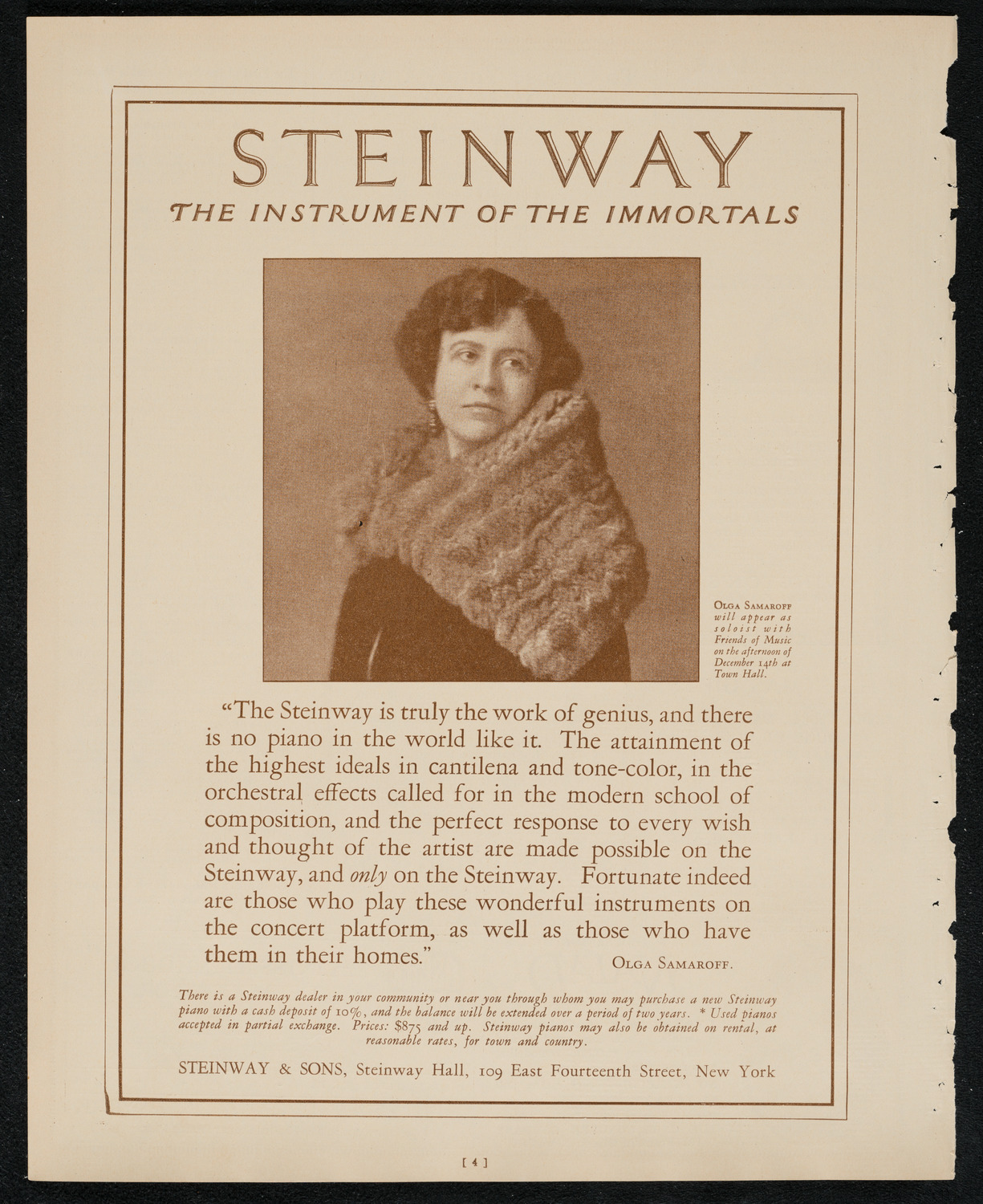 Cleveland Orchestra, December 9, 1924, program page 4