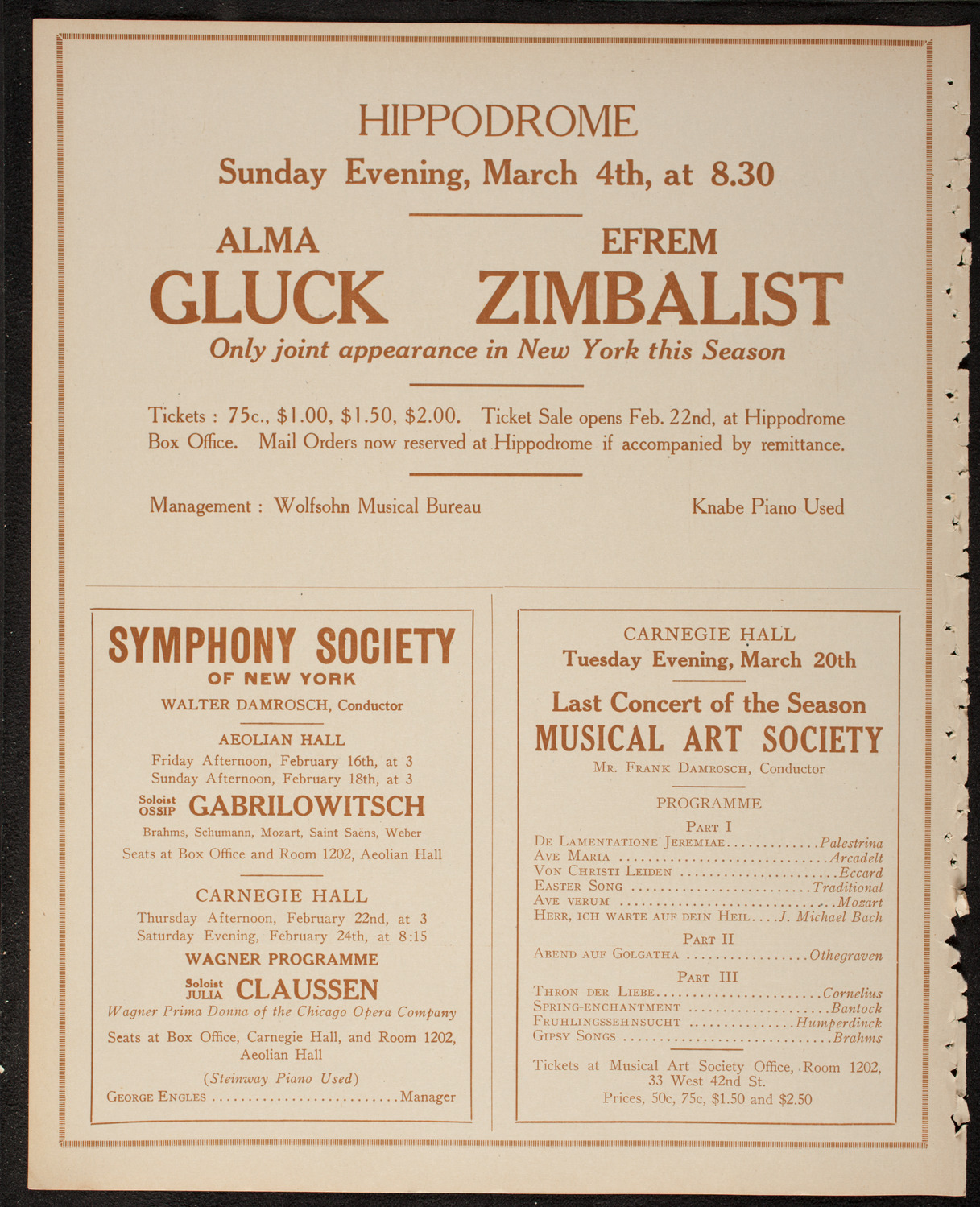 Boston Symphony Orchestra, February 15, 1917, program page 8