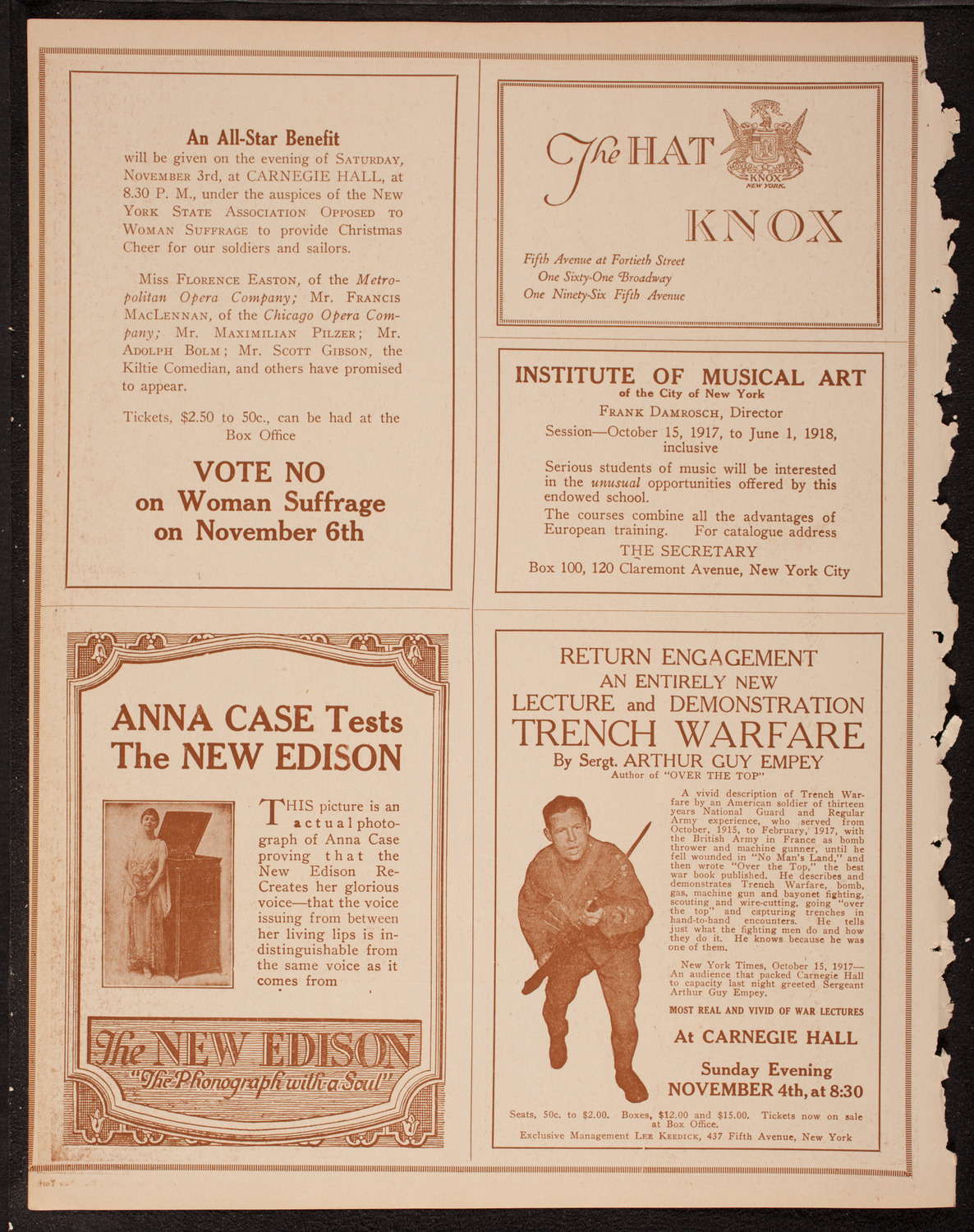 Meeting: The Humanitarian Cult, October 30, 1917, program page 2