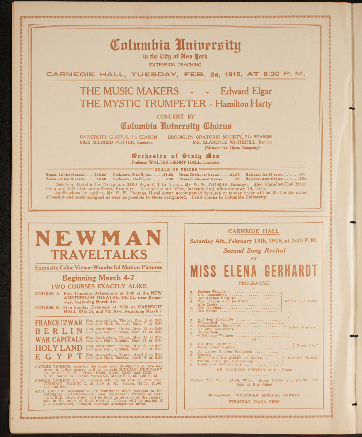 Lecture by David I. Walsh, February 1, 1915, program page 10