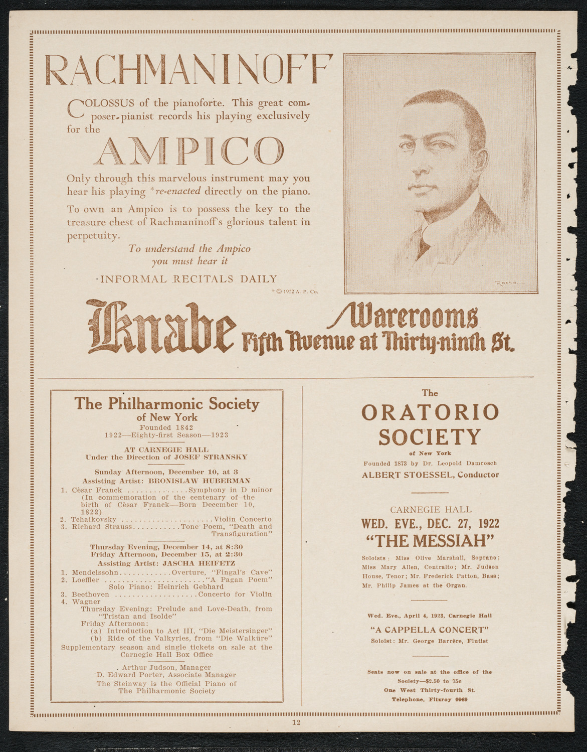 Symphony Concert for Young People, December 9, 1922, program page 12