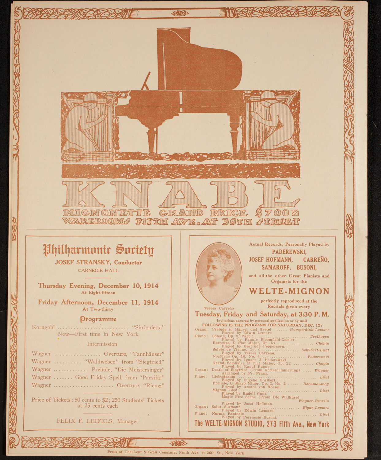 Elmendorf Lecture: Around the United States, December 7, 1914, program page 12