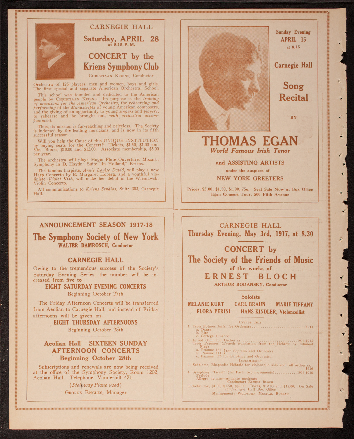 Amy Castles, Soprano, April 11, 1917, program page 8