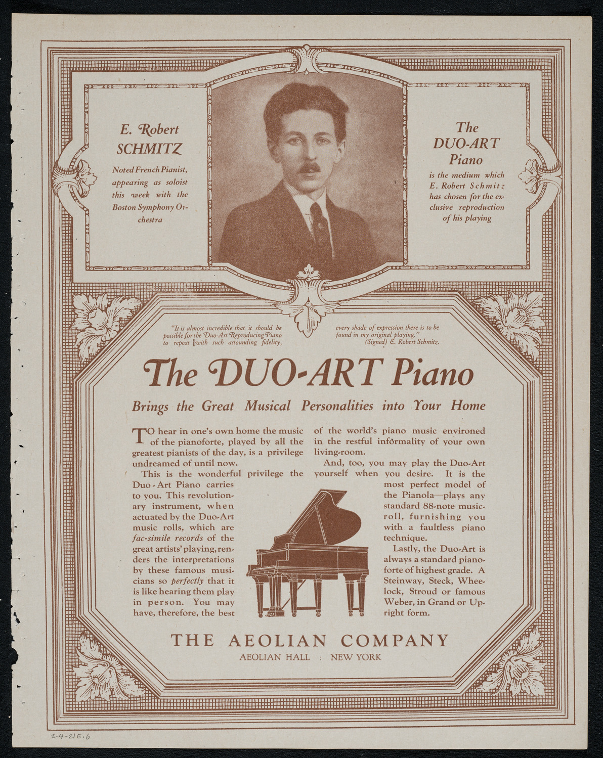 New York Symphony Orchestra, February 4, 1921, program page 11