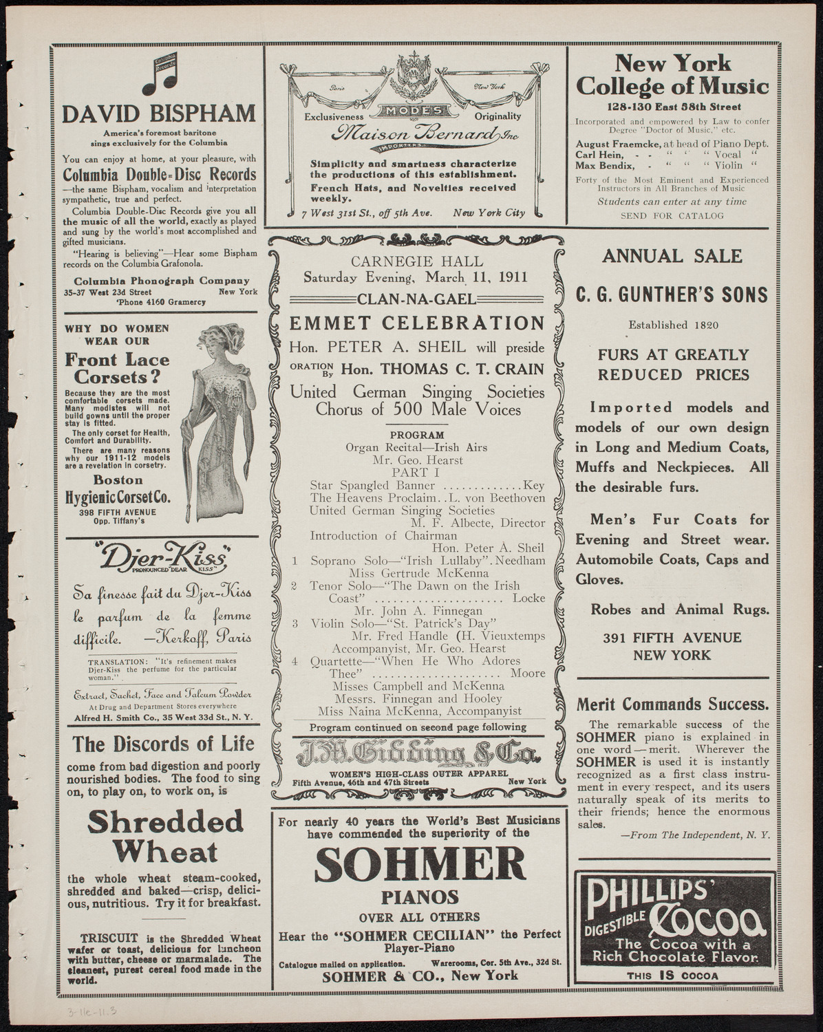 Clan-na-Gael Emmet Celebration, March 11, 1911, program page 5