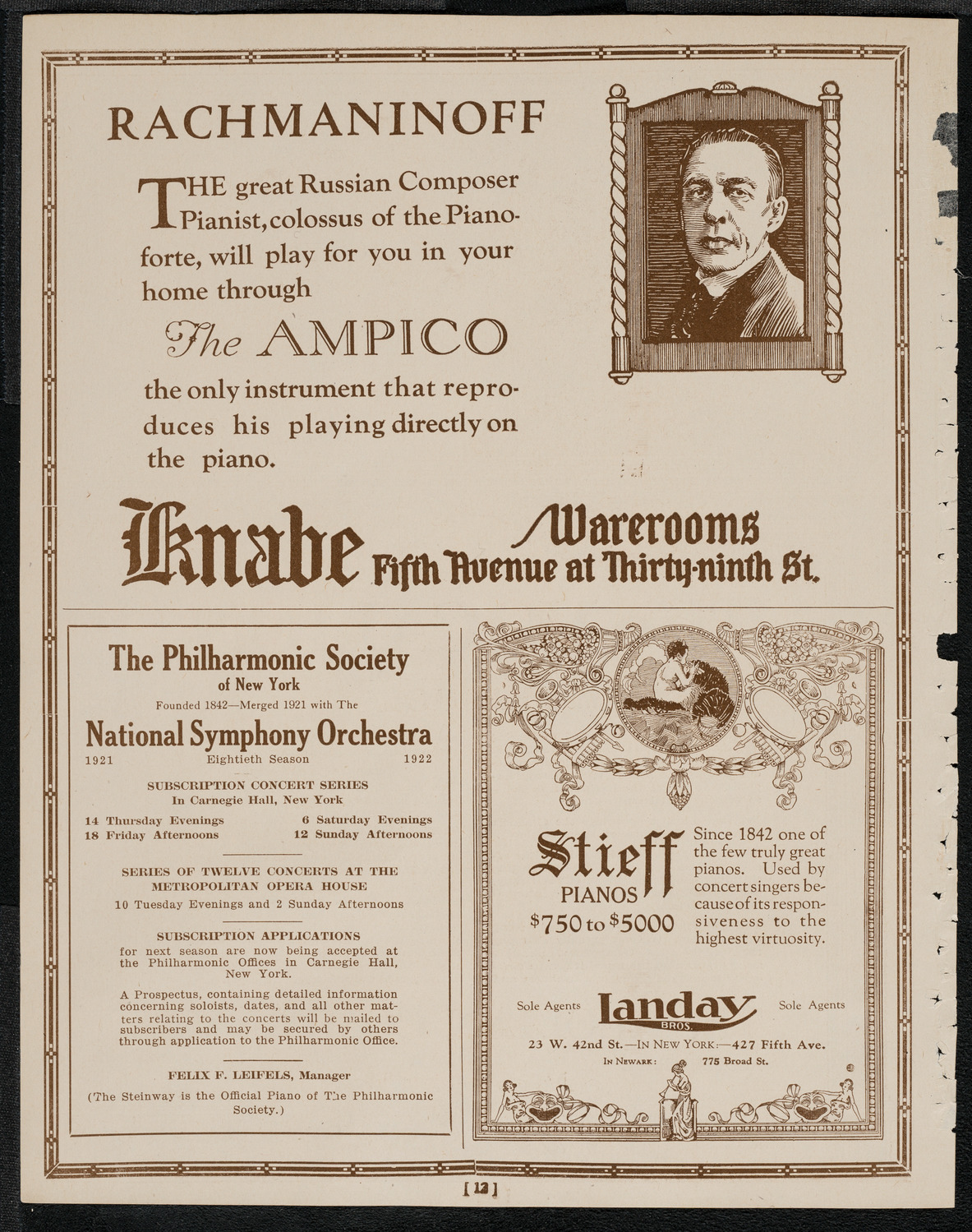 National Symphony Orchestra, April 13, 1921, program page 12