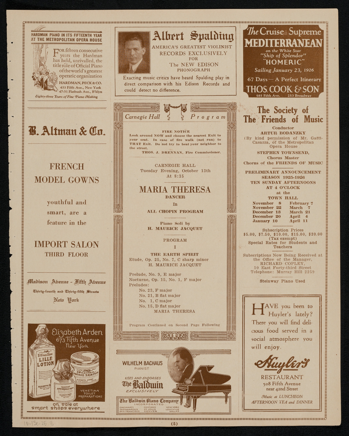 Maria Theresa, October 13, 1925, program page 5