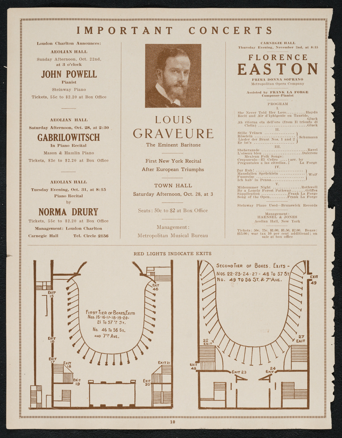 Philadelphia Orchestra, October 17, 1922, program page 10