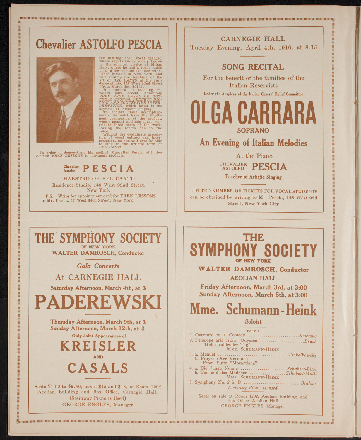 New York Philharmonic, March 2, 1916, program page 8