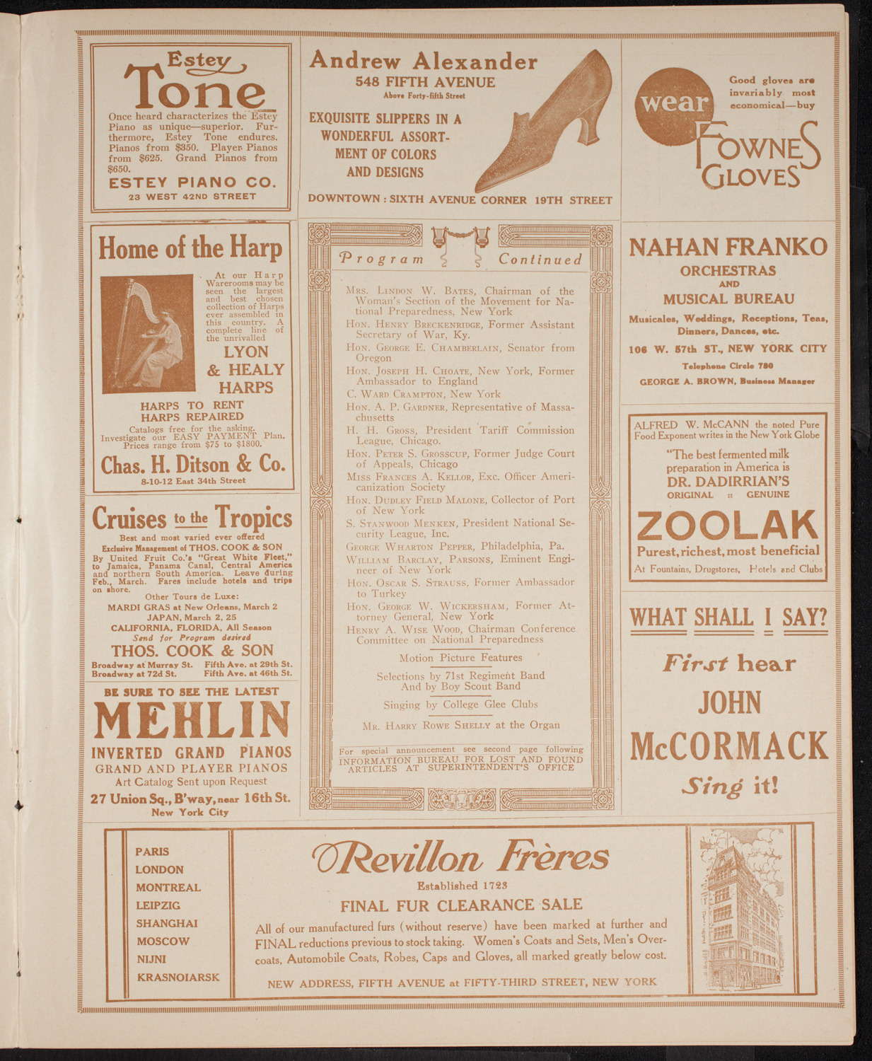 Meeting: National Security League, February 29, 1916, program page 7