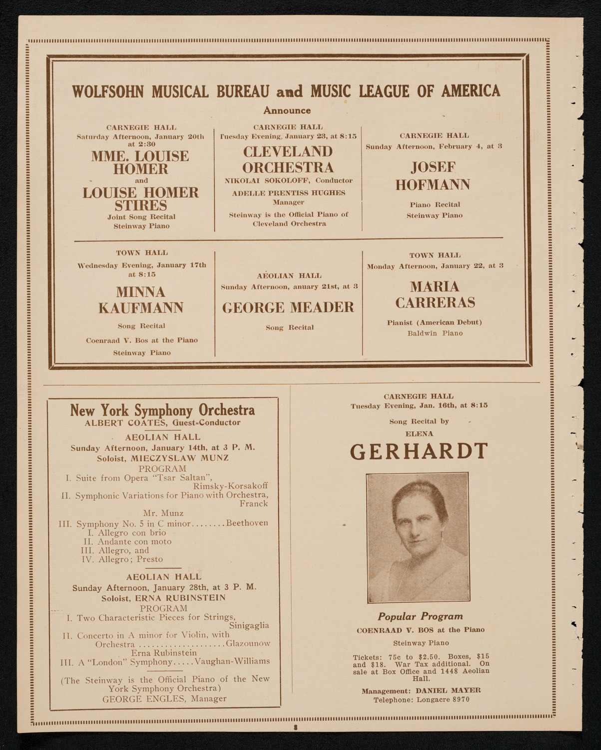 Isadora Duncan, Dancer, January 13, 1923, program page 8