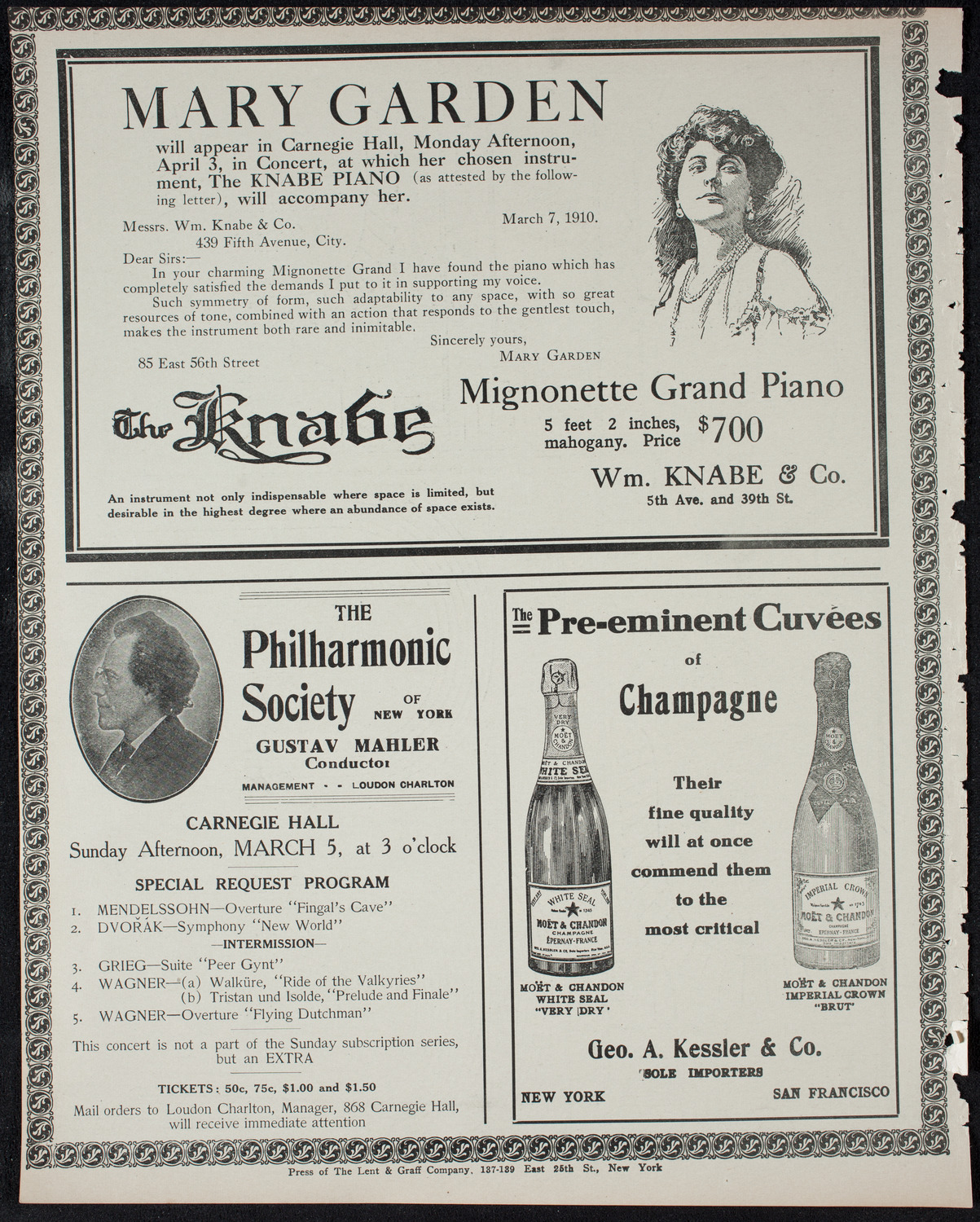 Edmond Clement, Tenor, February 28, 1911, program page 12