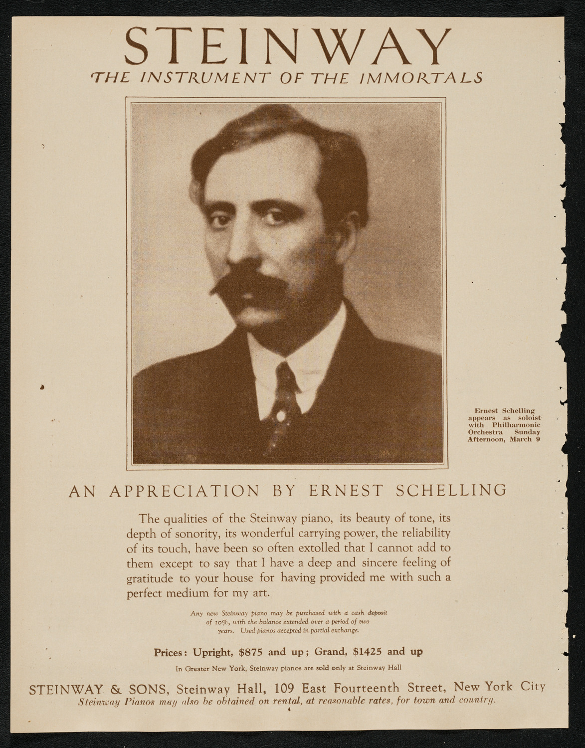 New York Philharmonic, March 7, 1924, program page 4