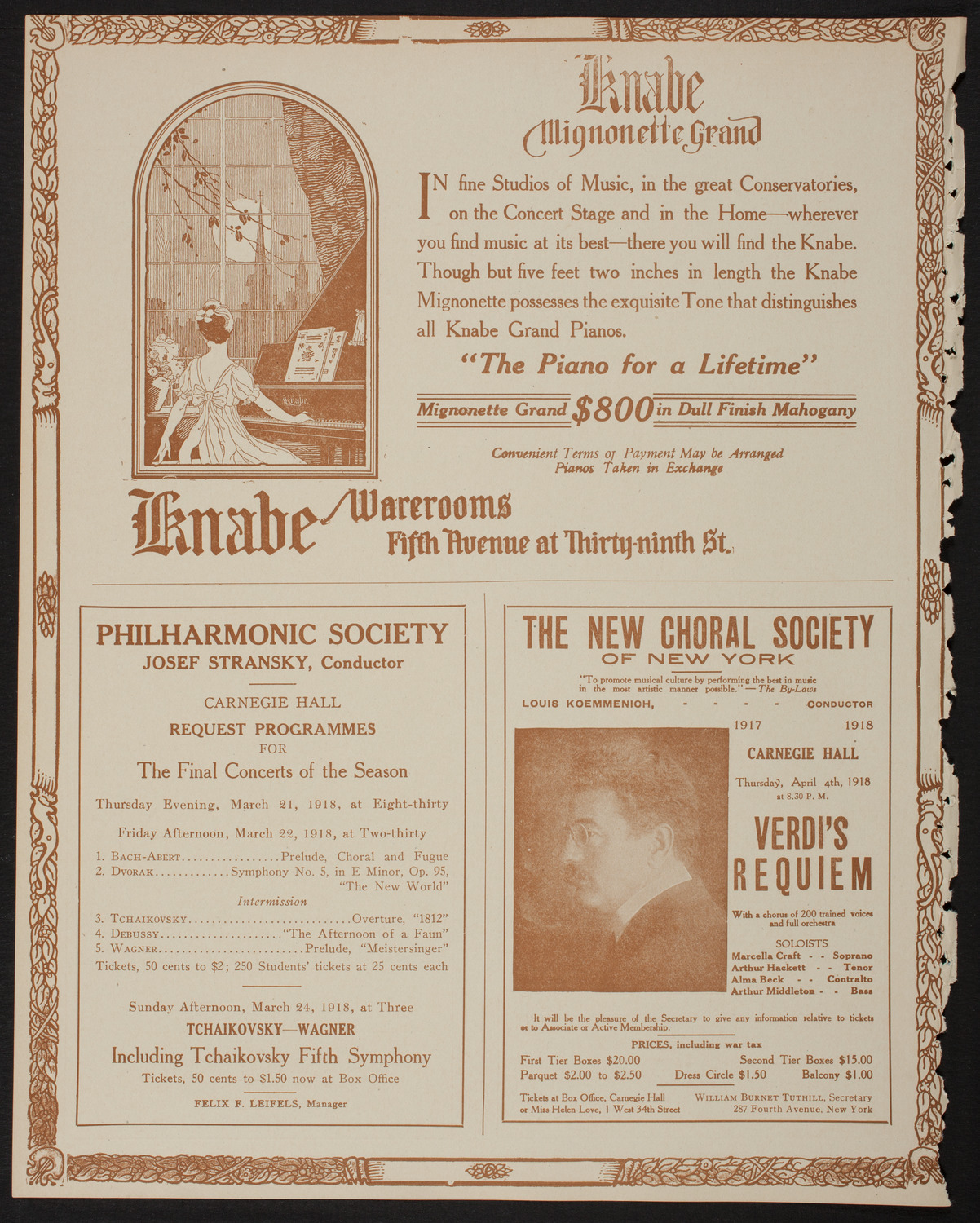 New York Symphony Orchestra, March 16, 1918, program page 12