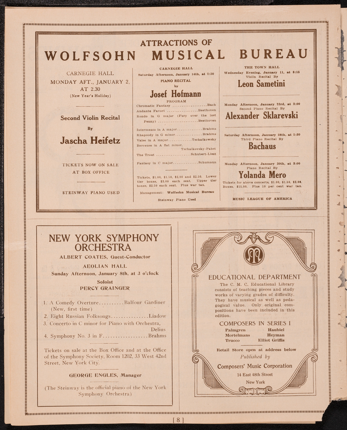 Symphony Concert for Young People, December 31, 1921, program page 8