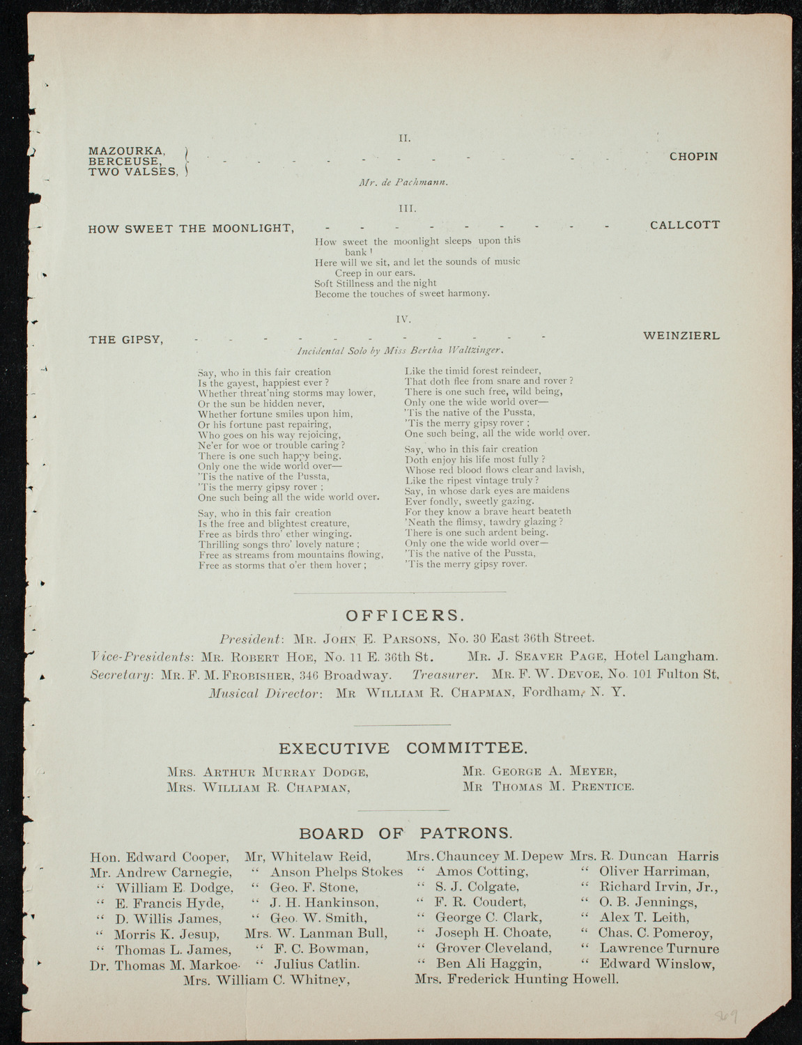 Metropolitan Musical Society, January 12, 1892, program page 9