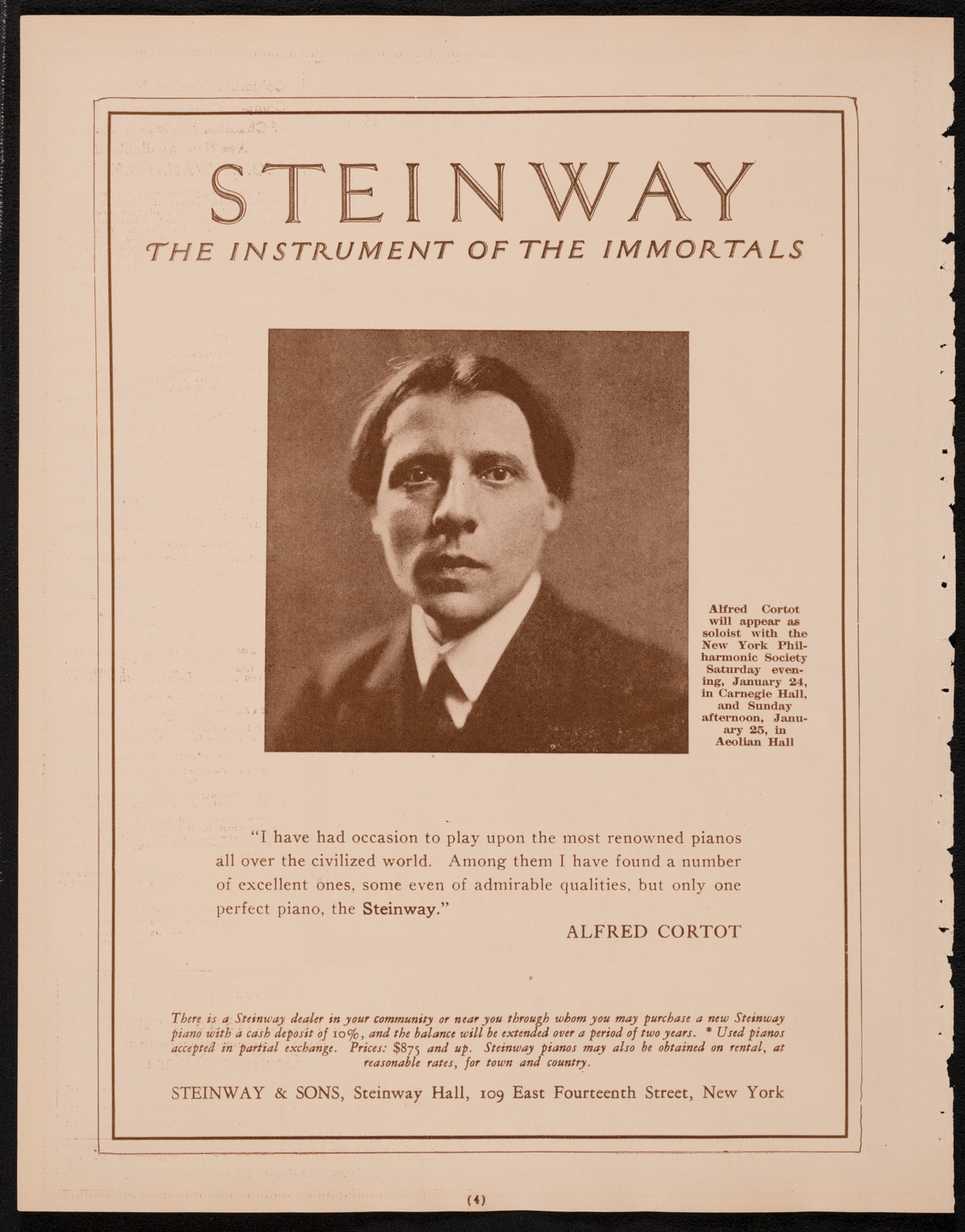 New York Philharmonic, January 25, 1925, program page 4