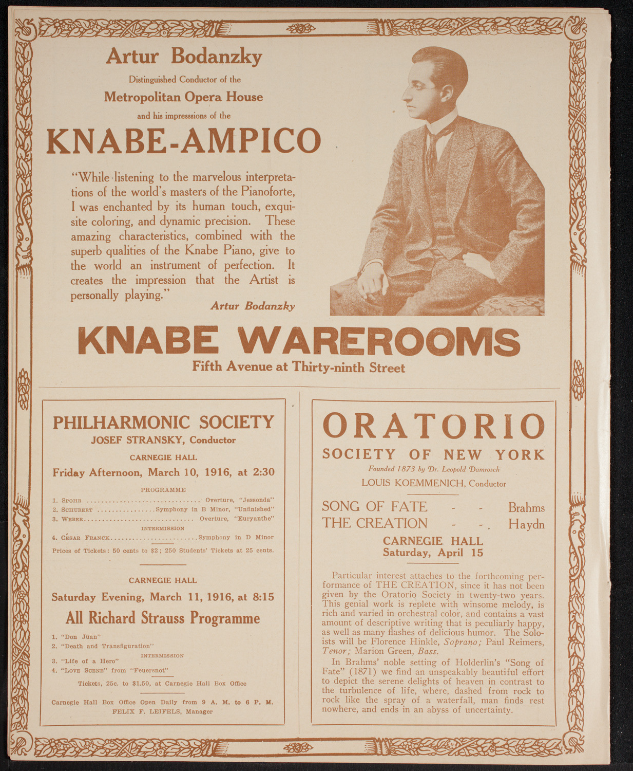 Schola Cantorum of New York, March 7, 1916, program page 12