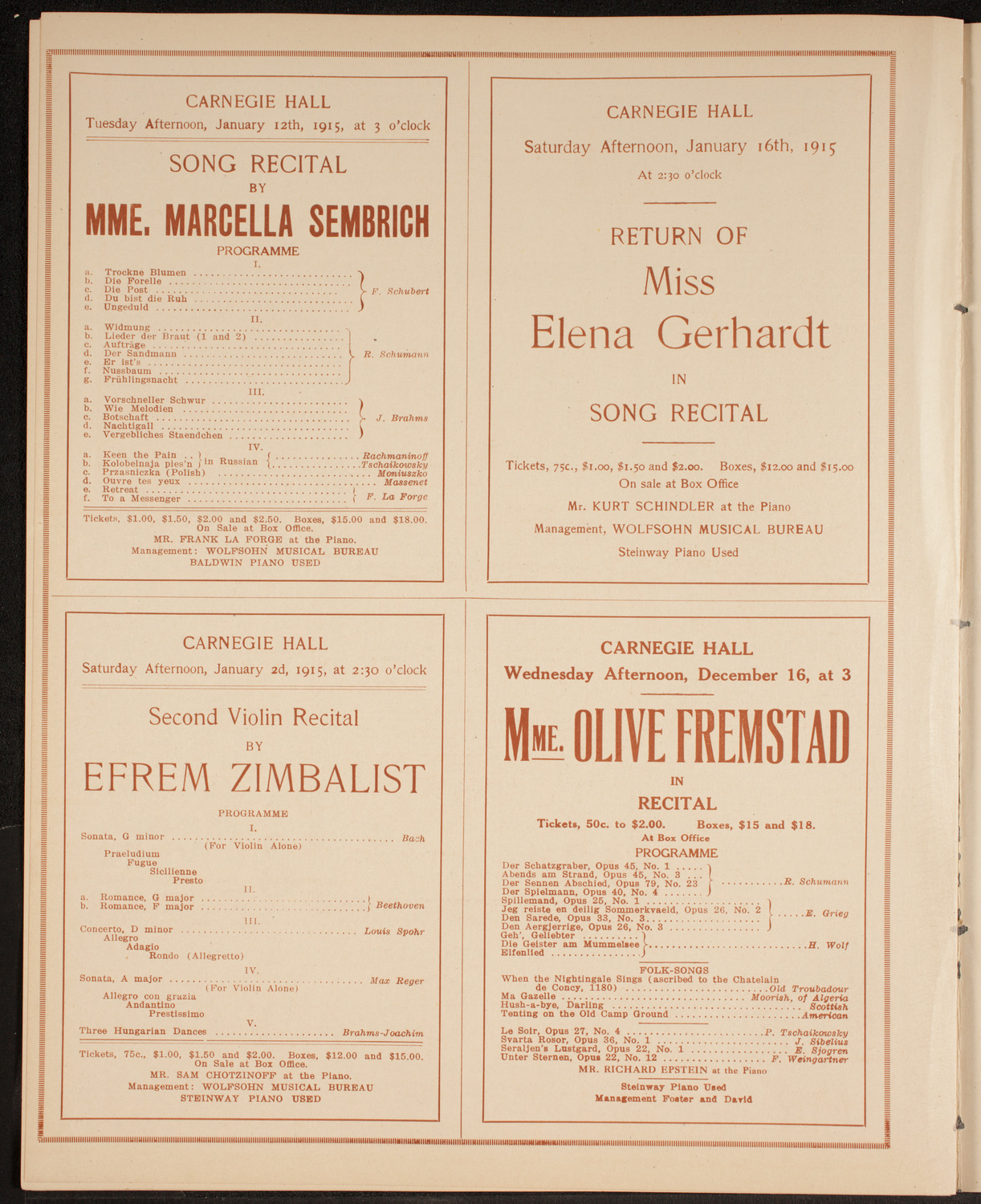 Musical Art Society of New York, December 15, 1914, program page 10