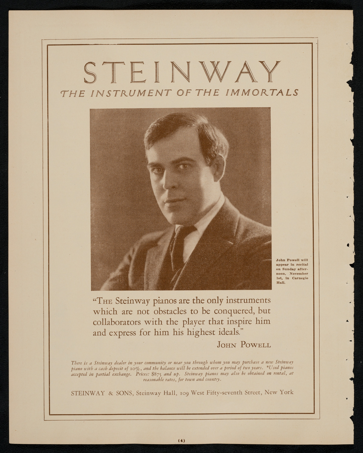 New York Philharmonic, October 31, 1925, program page 4