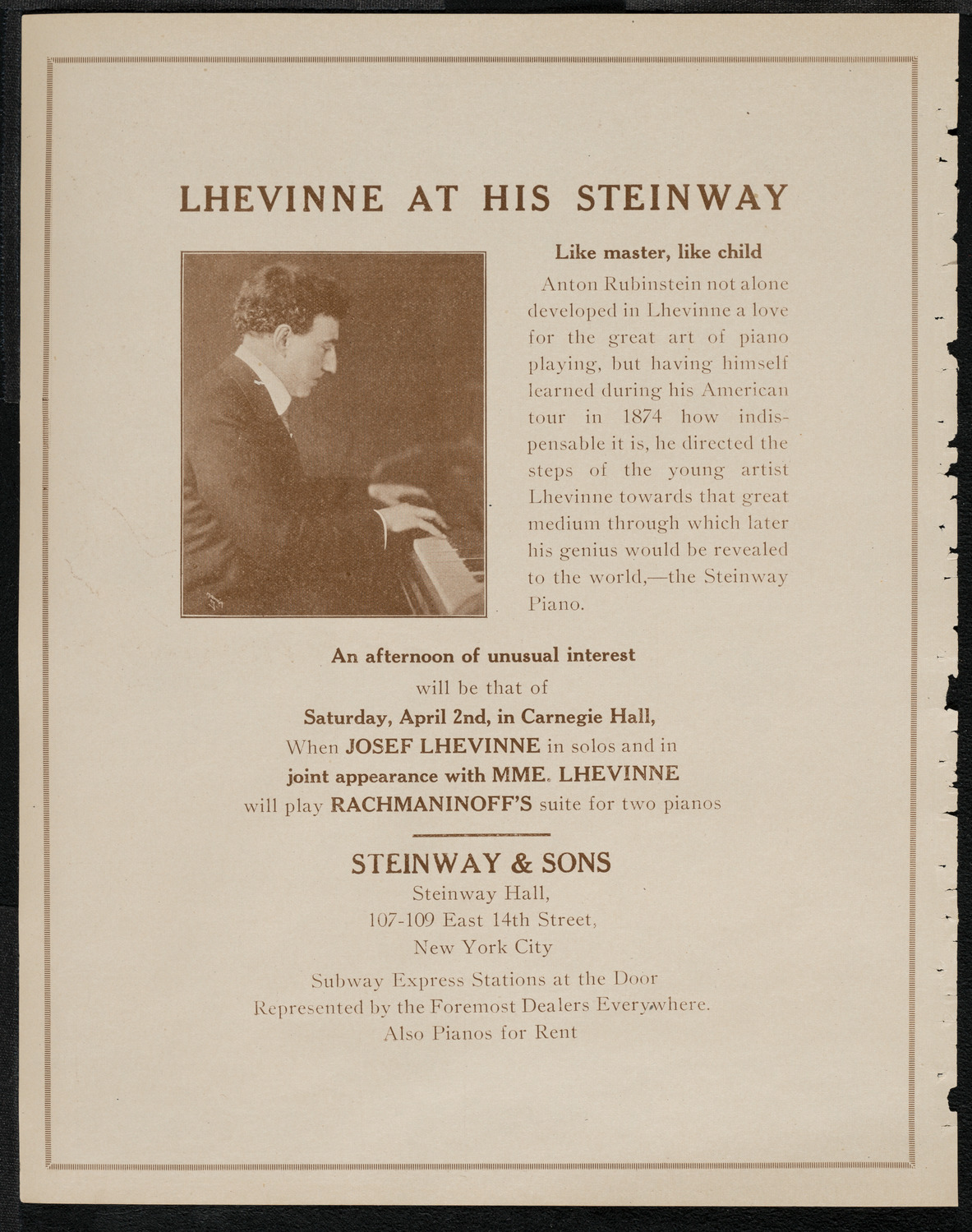 National Symphony Orchestra, March 22, 1921, program page 4