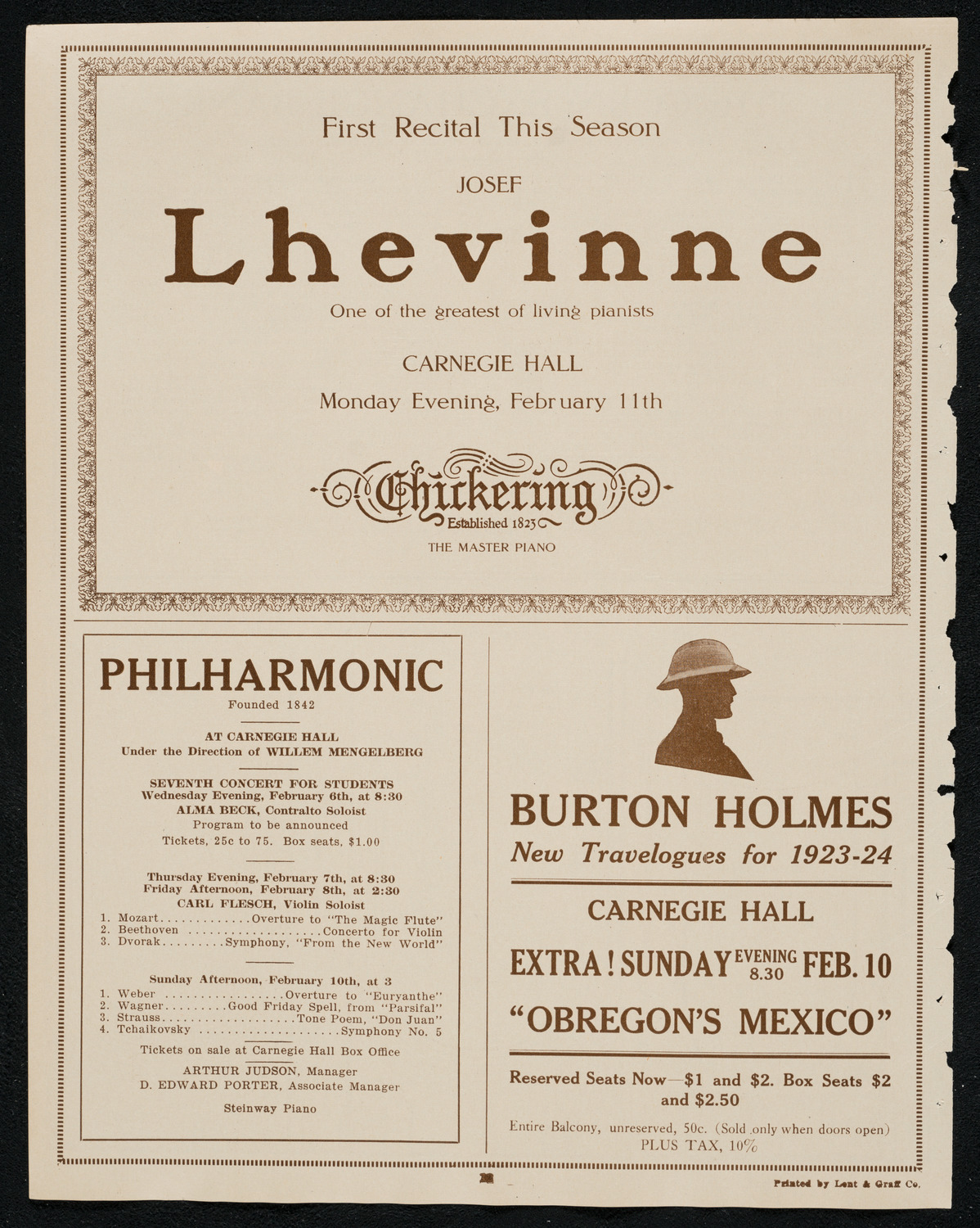 Roland Hayes, Tenor, February 5, 1924, program page 12