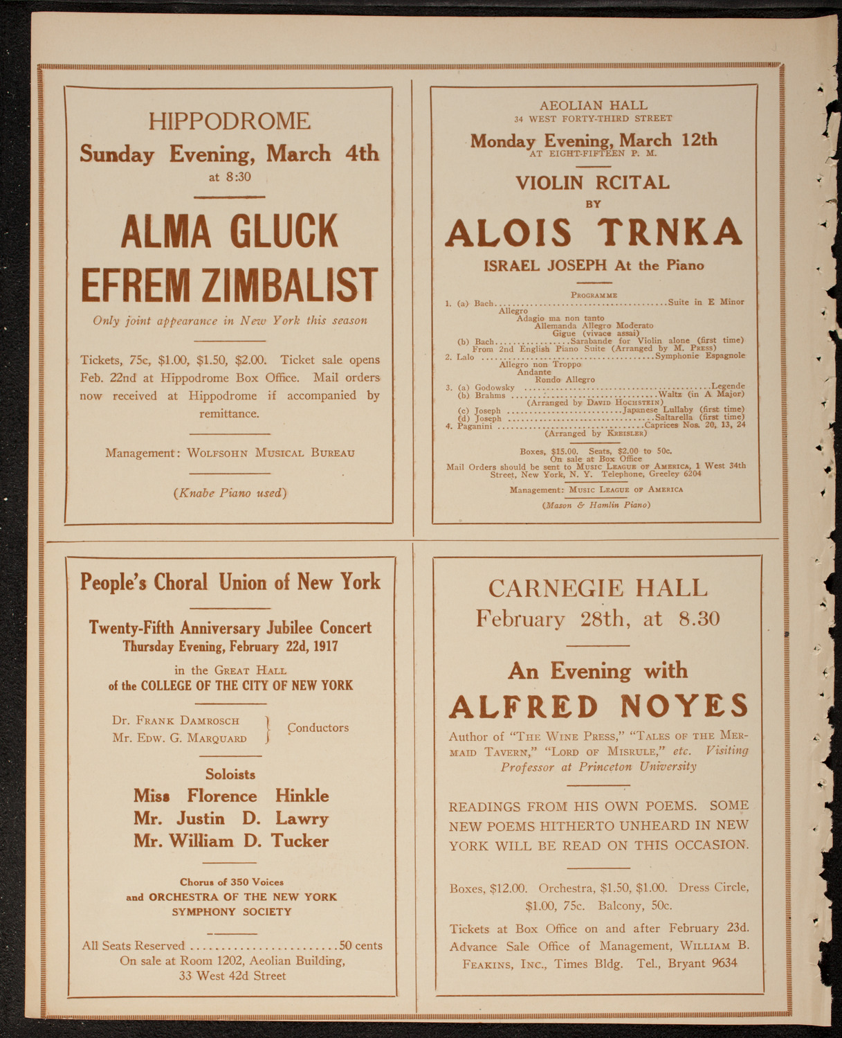 Home Symphony Concert: New York Philharmonic, February 21, 1917, program page 10