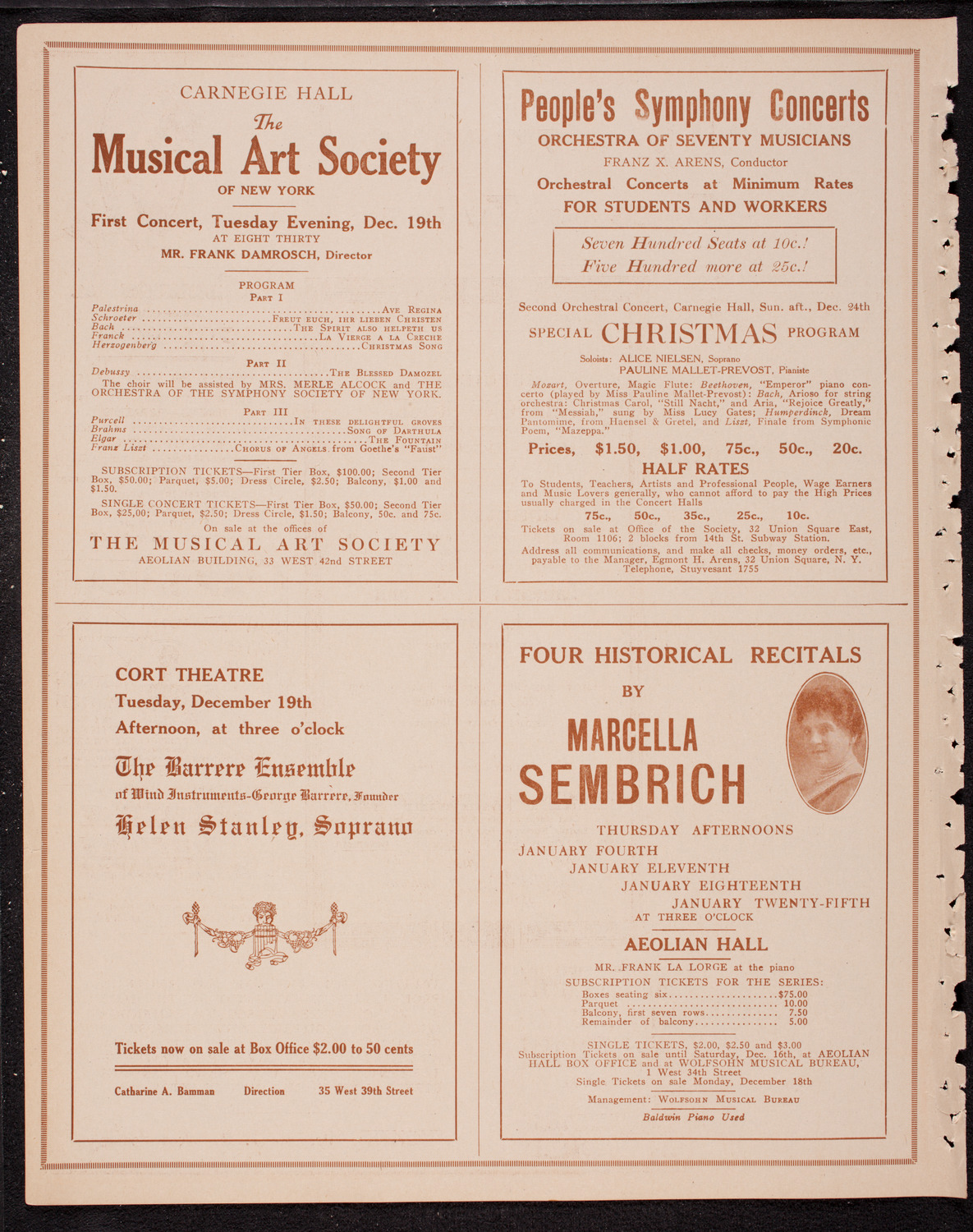 New York Symphony Orchestra, December 16, 1916, program page 10